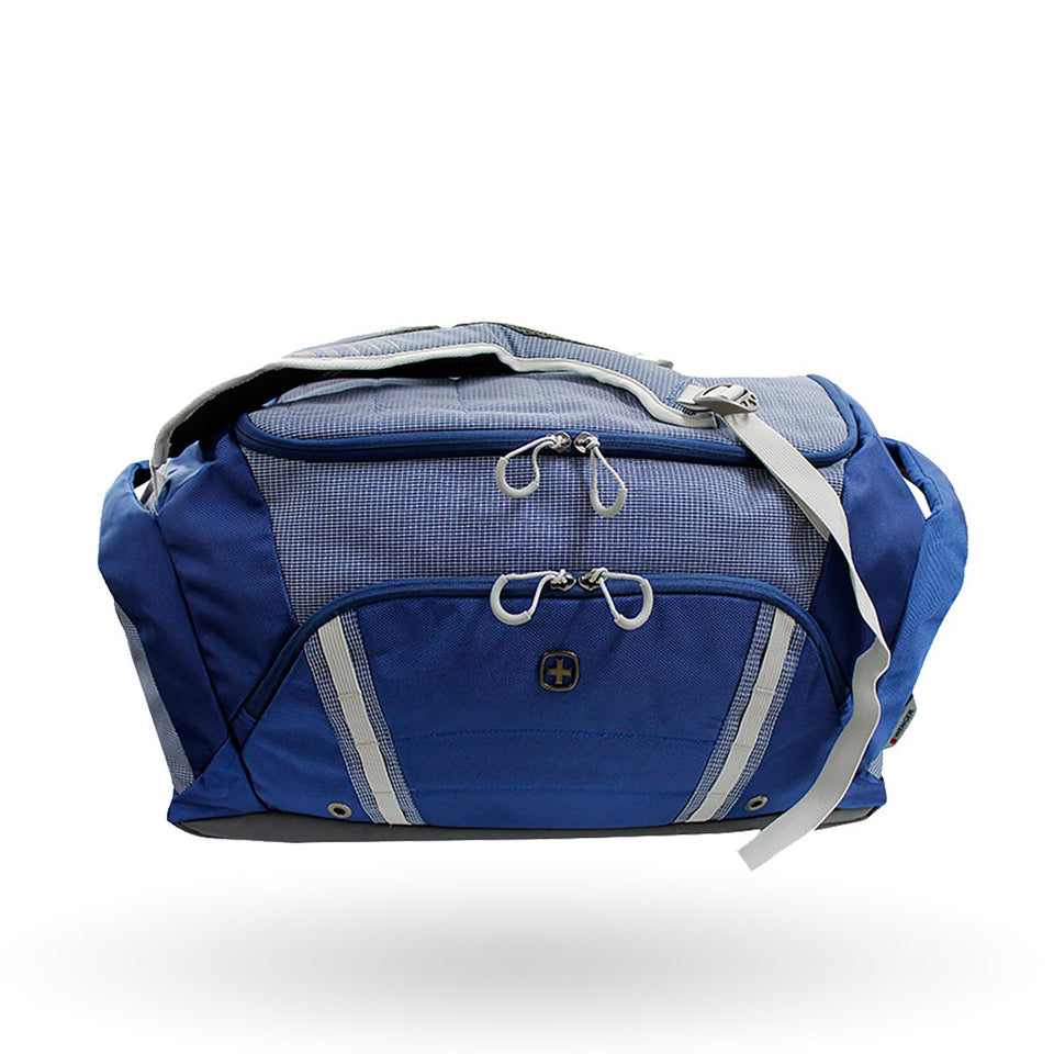 Maleta Deportiva Wenger Synergy, 605088, Color Azul con Gris, dualidad de uso, tipo mochila, detalles reflejantes