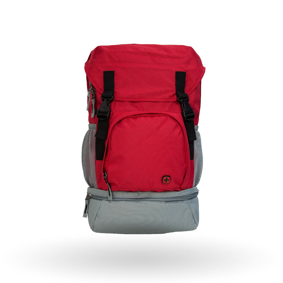 Mochila Viaje Wenger Jetty, 605178, para laptop de 16" y tablet de 12, mochila roja, Sistema Pass-Thru.