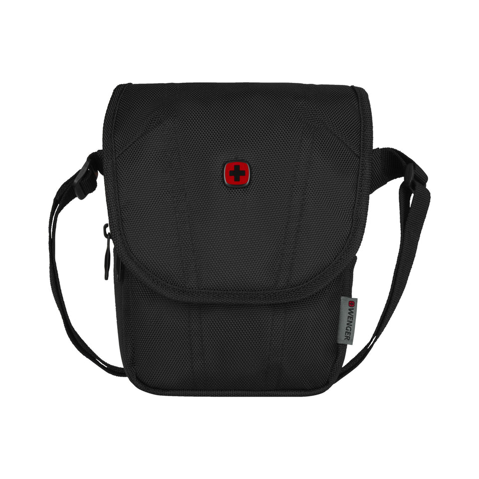 Bandolera Wenger Flapover Negra, 610176, porta accesorios