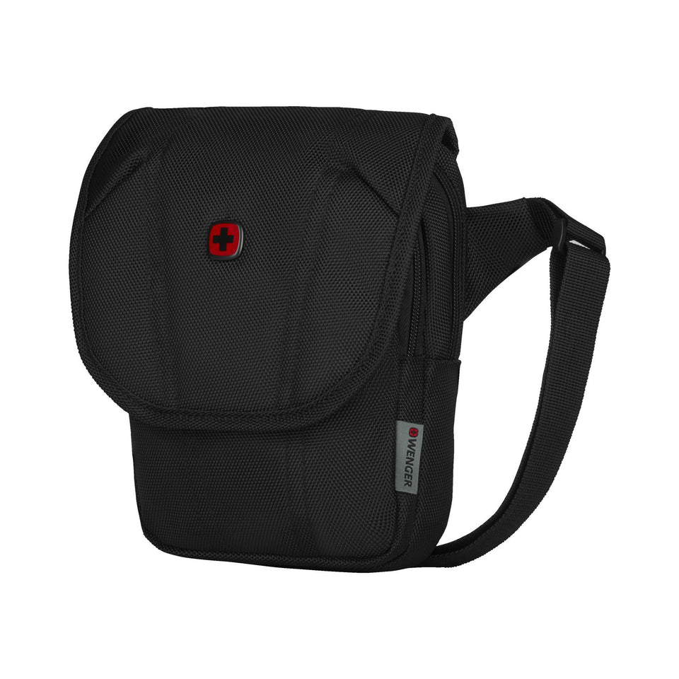 Bandolera Wenger Flapover Negra, 610176, porta accesorios