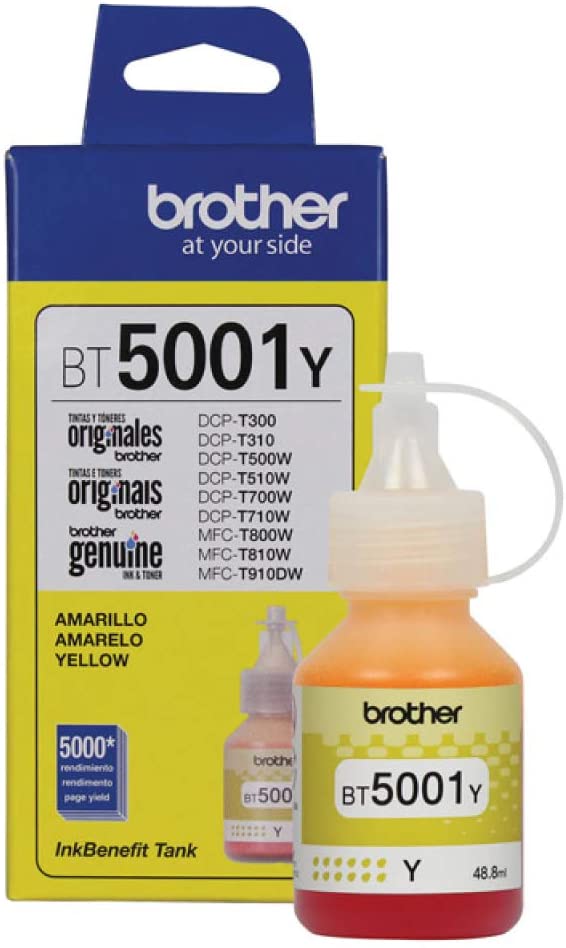 Tinta Brother Amarillo Para 5,000 Págs T300/T500W /BT-5001Y