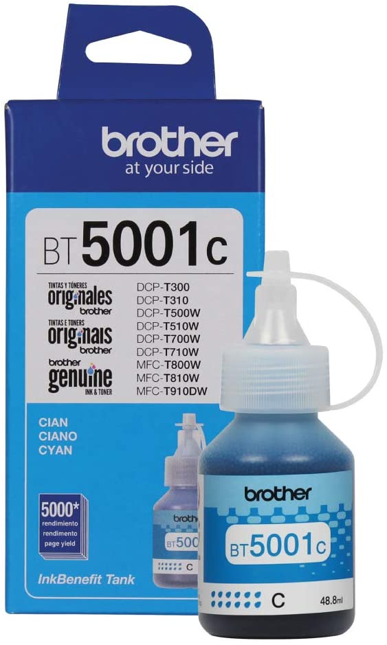 Botella Brother  De Tinta Cian 5000pags Ultra/Bt-5001c