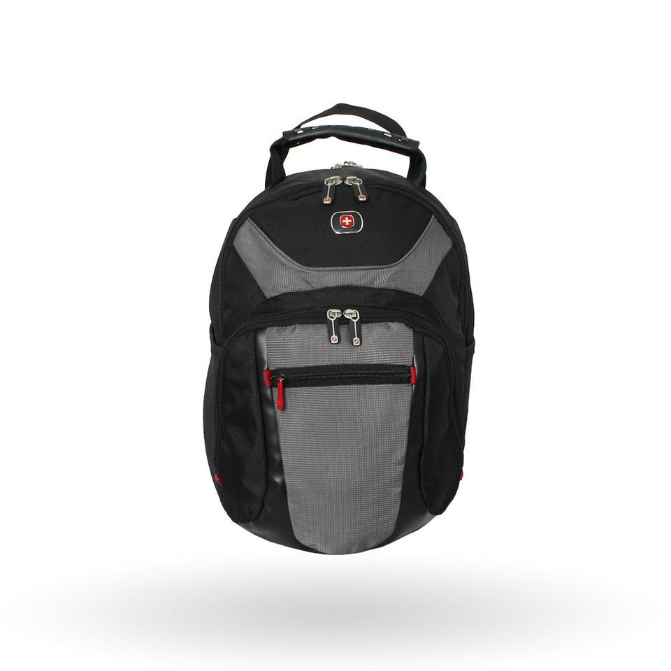 Mochila Wenger porta laptop Nanobyte. para laptop de 13", 68375201, mochila negra con gris, forro anti-arañazos.
