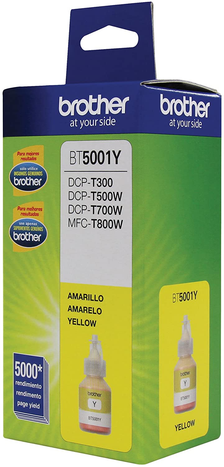 Tinta Brother Amarillo Para 5,000 Págs T300/T500W /BT-5001Y