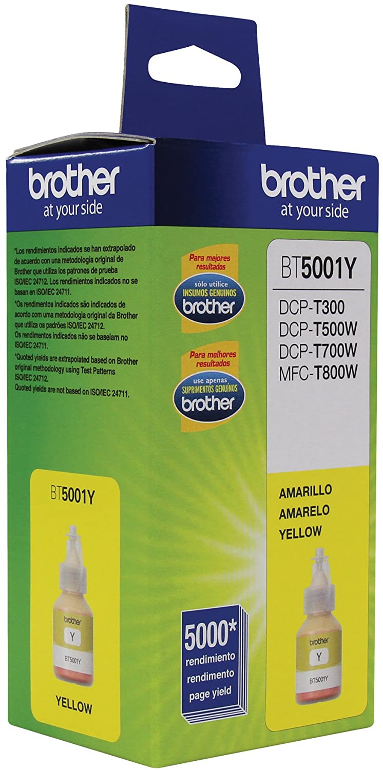 Tinta Brother Amarillo Para 5,000 Págs T300/T500W /BT-5001Y