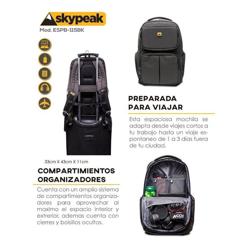Skypeak Mochila Para Laptop 15  Con Bolso Rígido Organizador