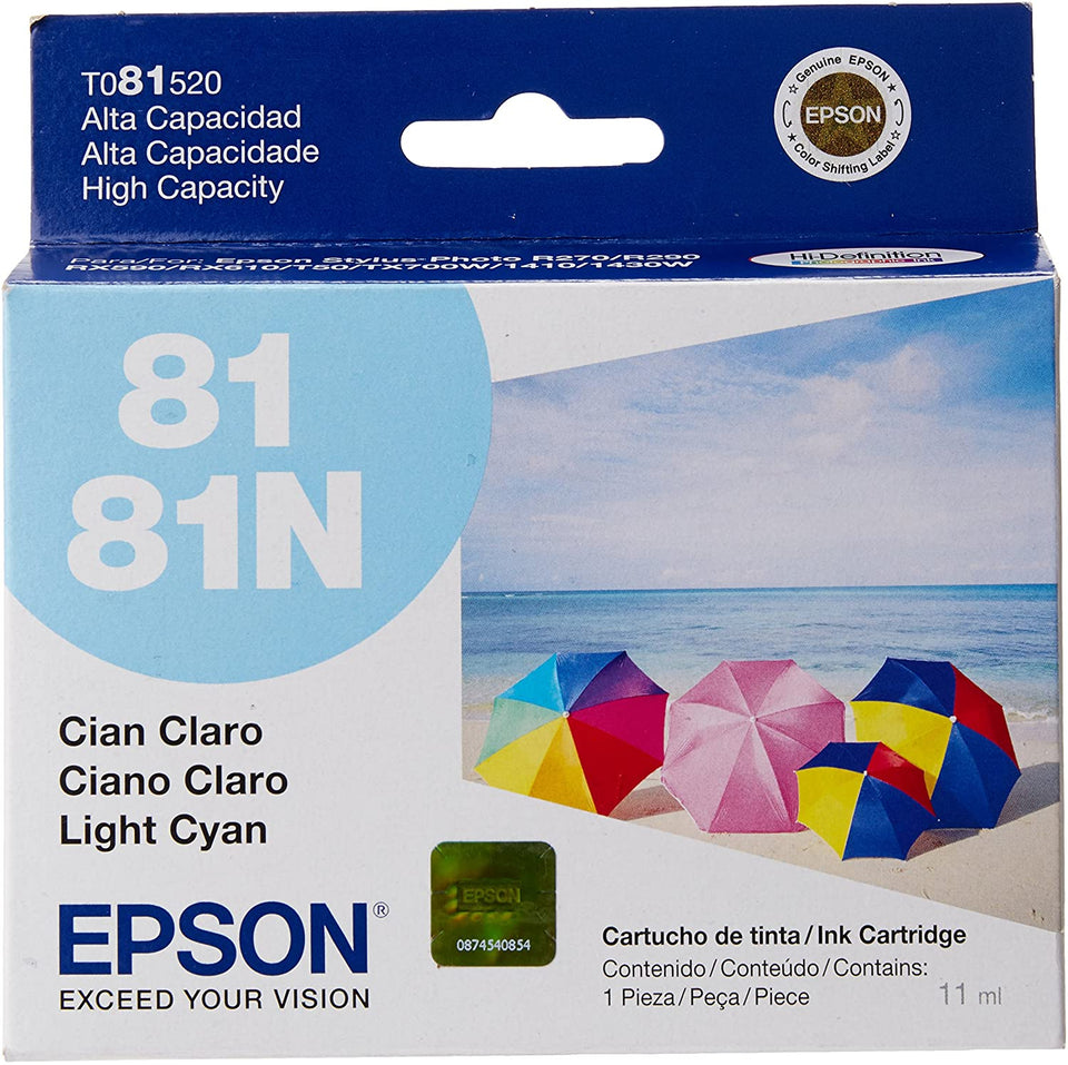 Cartucho De Tinta Epson Color Cian Claro Fotográfico 11ml / T081520-Al
