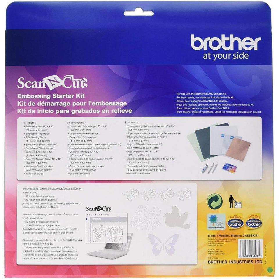 Kit de inicio para grabados en relieve en papel y metal CAEBSKIT1 Brother, compatible con ScanNCut DX