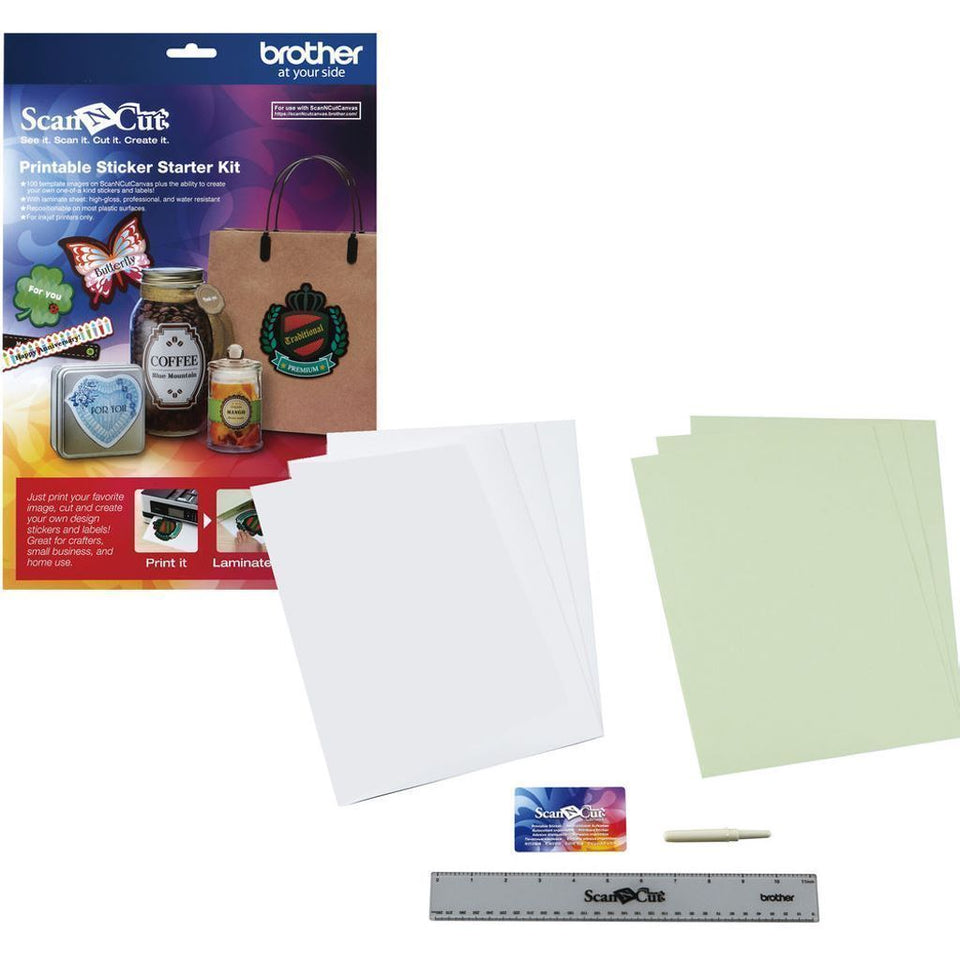 Kit de Estampas CAPSKIT1 Brother, 100 plantillas, incluye hojas de laminado, compatible con ScanNCut SDX