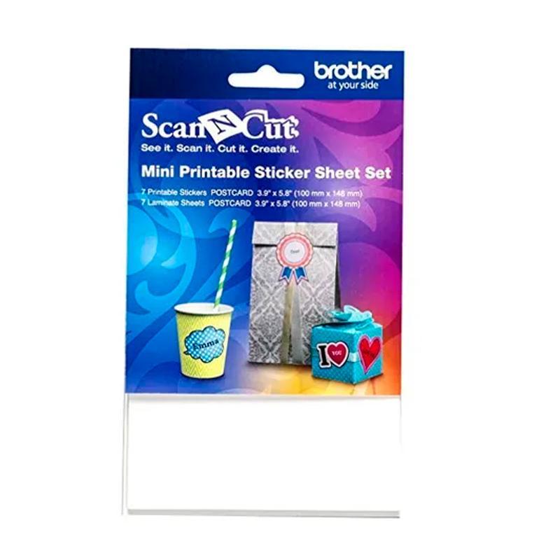 Mini paquete de hojas adhesivas e imprimibles Brother de 100 x 148 mm, compatible con ScanNCut SDX