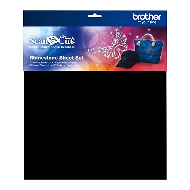 Juego de hojas de transferencia y plantilla de 12 x 12” para crear proyectos de pedrería, compatible con Brother ScanNCut SDX