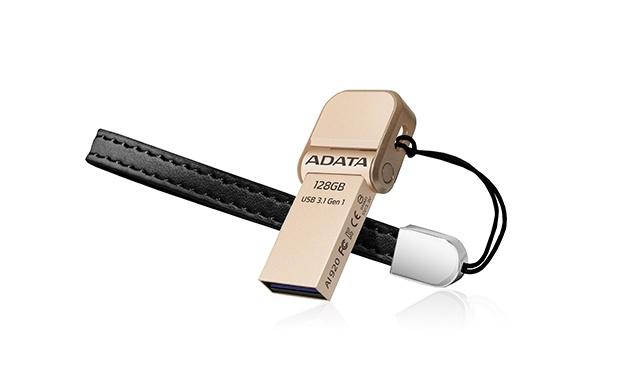 Memoria USB Adata AI920, 128GB, Lightning/ USB 3.0, Oro - para iPhone/iPad/iPod