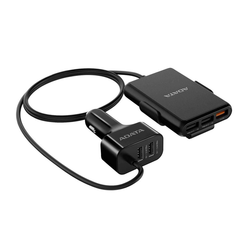 Adata Cargador para Auto CV0525, 4x USB 2.0, 1x USB 3.0, Negro