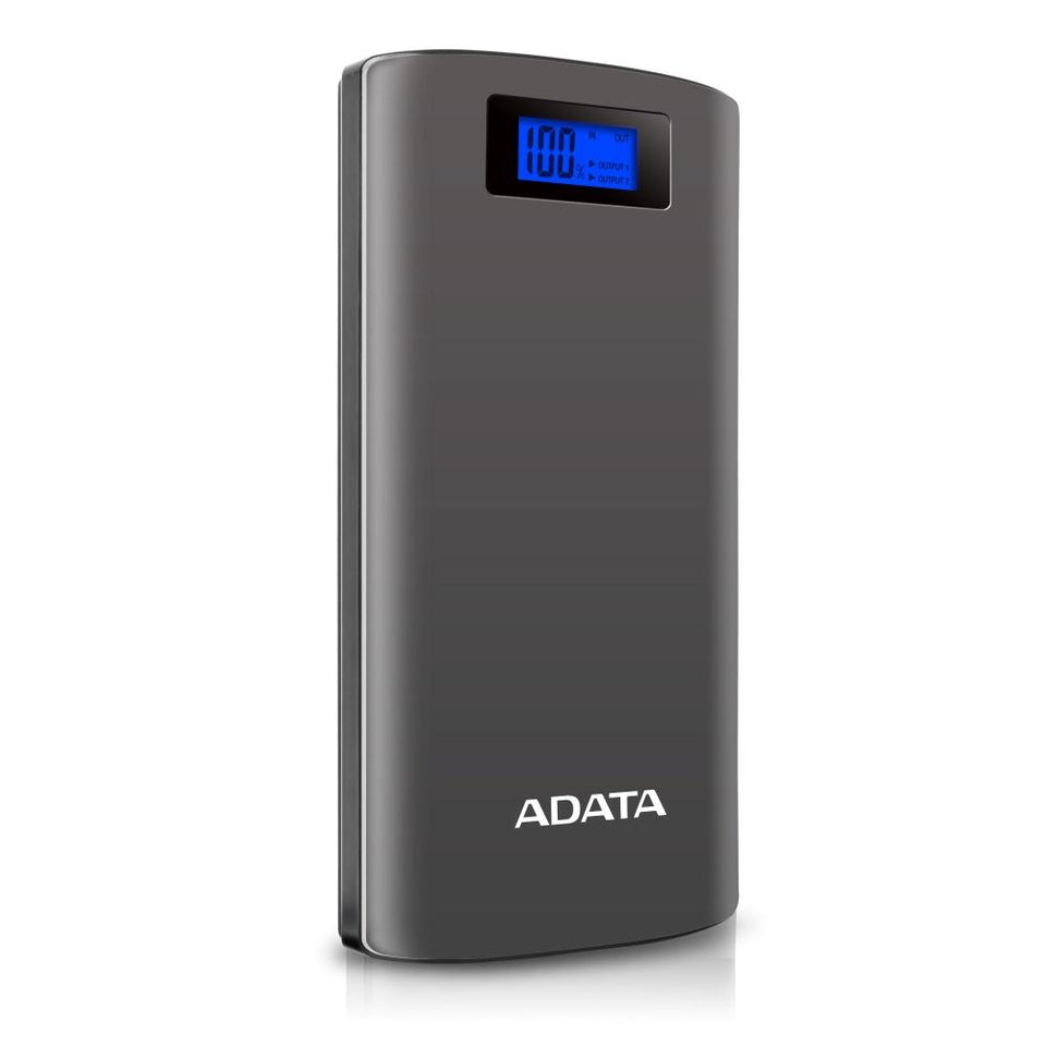 Cargador Portátil Adata Power Bank P20000D, 20.000mAh, Gris