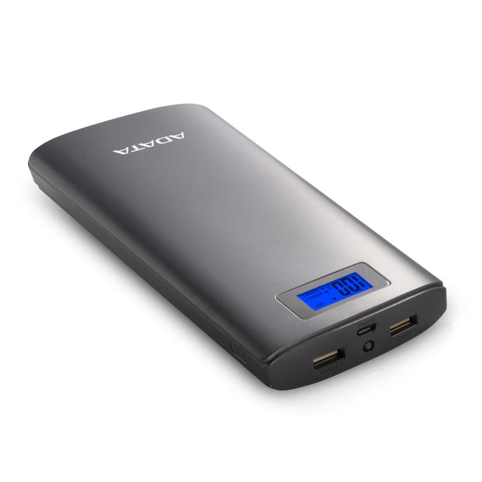 Cargador Portátil Adata Power Bank P20000D, 20.000mAh, Gris
