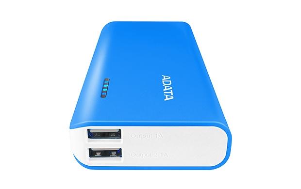 Cargador Portátil Adata PowerBank PT100, 10.000mAh, Azul/Blanco