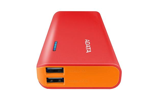 Cargador Portátil Adata PowerBank PT100, 10.000mAh, Rojo/Naranja
