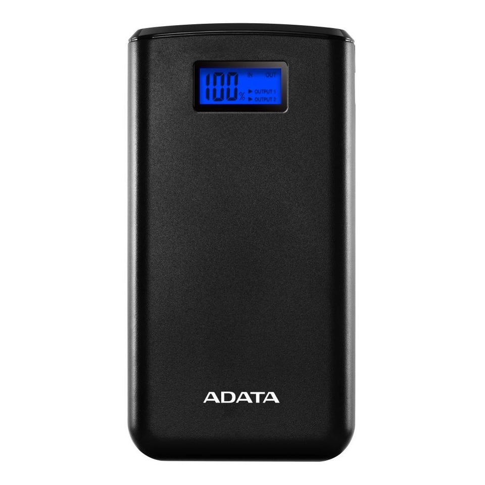 Cargador Portátil Adata Power Bank S20000D, 20.000mAh, Negro