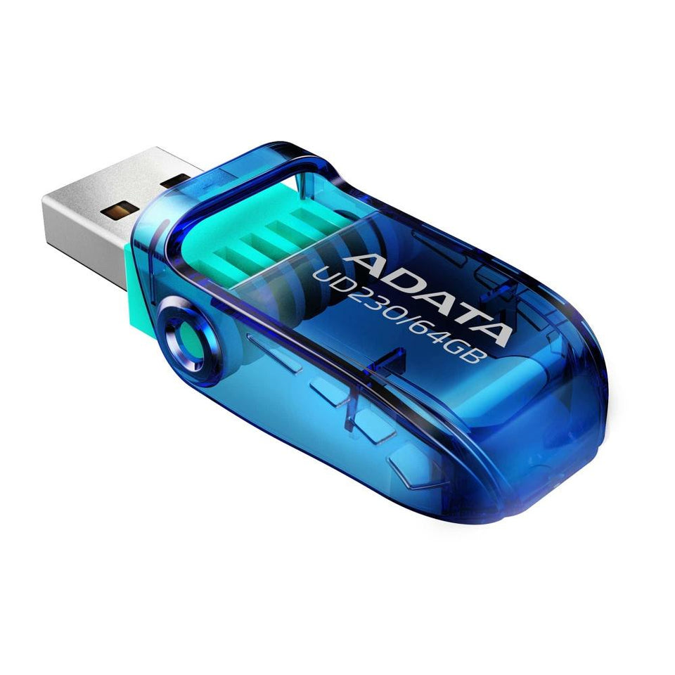 Memoria USB Adata UD230, 64GB, USB A 2.0, Azul