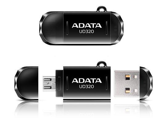 Memoria USB Adata UD320, 32GB, USB 2.0/Micro USB, Negro