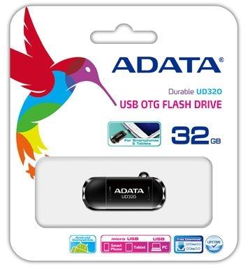 Memoria USB Adata UD320, 32GB, USB 2.0/Micro USB, Negro