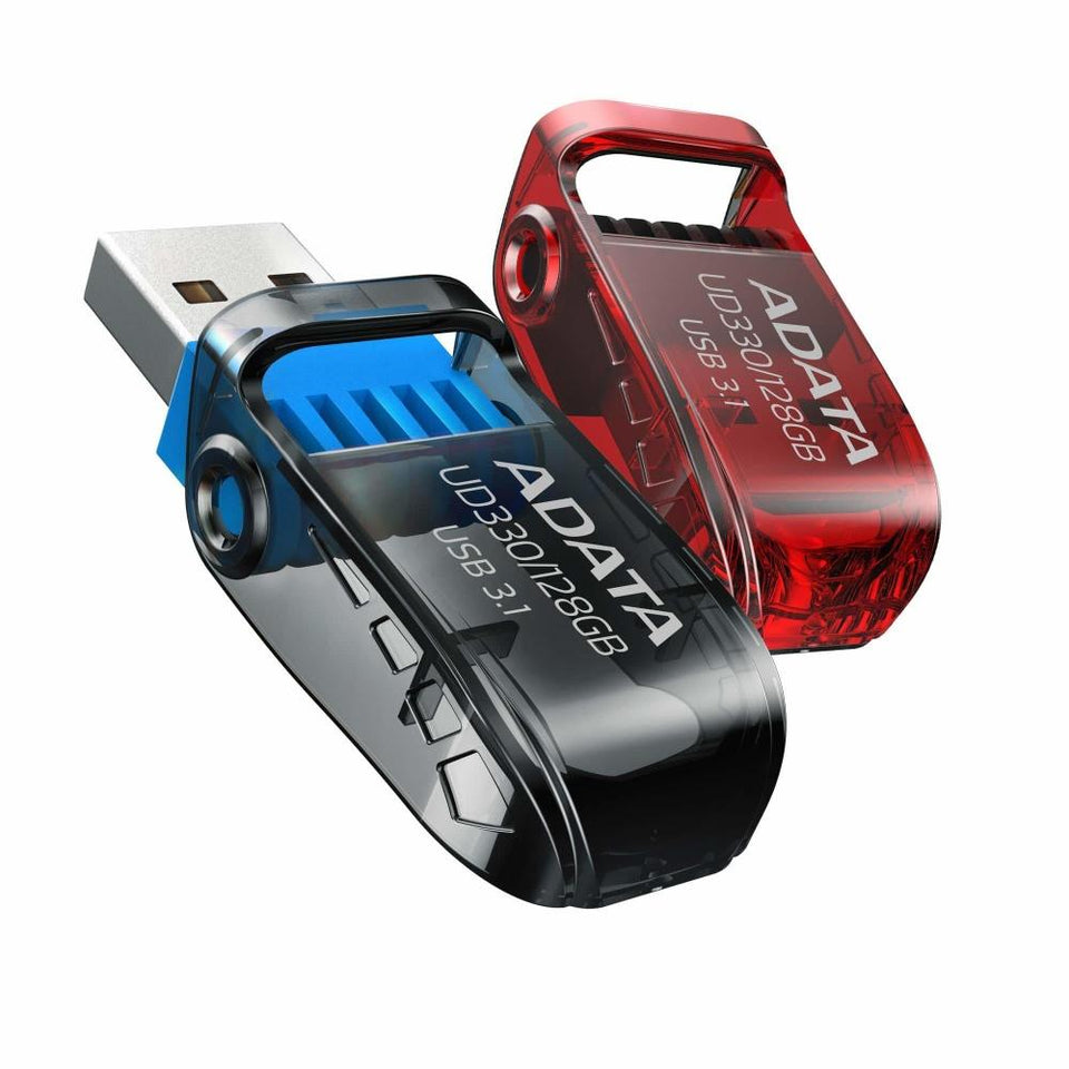 Memoria USB Adata UD330, 16GB, USB 3.2, Rojo