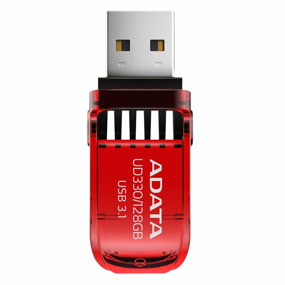 Memoria USB Adata UD330, 16GB, USB 3.2, Rojo