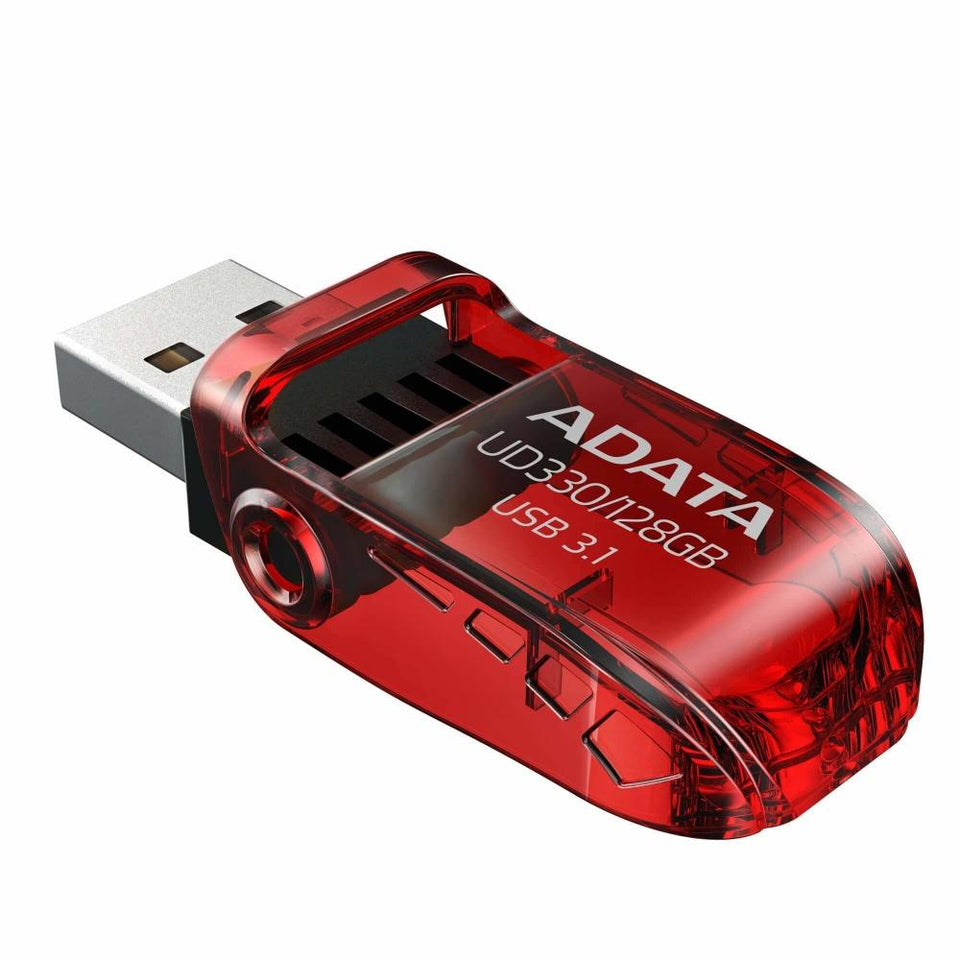 Memoria USB Adata UD330, 16GB, USB 3.2, Rojo