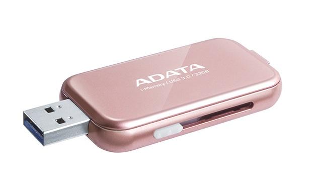 Memoria USB Adata UE710, 32GB, USB 3.0/Lightning, Rosa