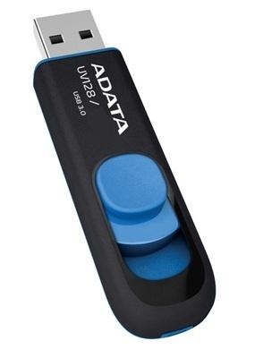Memoria USB Adata DashDrive UV128, 32GB, USB 3.0, Negro/Azul