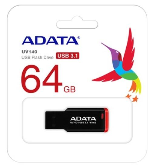 Memoria USB Adata UV140, 64GB, USB 3.0, Rojo