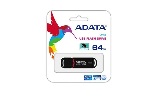 Memoria USB Adata DashDrive UV150, 64GB, USB 3.0, Negro