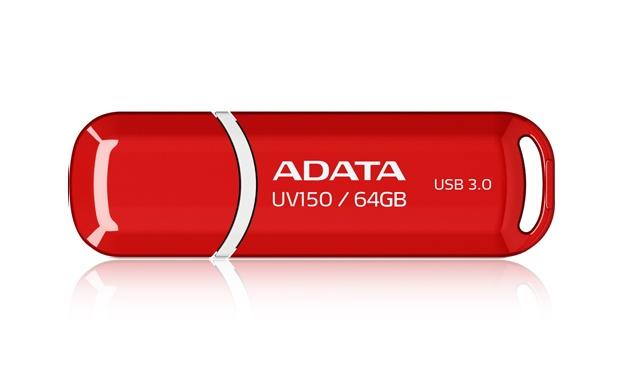 Memoria USB Adata Dashdrive UV150, 64GB, USB 3.0, Rojo