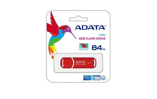 Memoria USB Adata Dashdrive UV150, 64GB, USB 3.0, Rojo