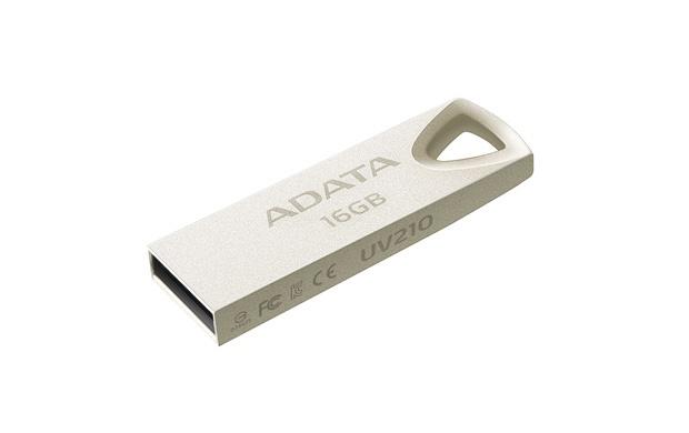 Memoria USB Adata UV210, 16GB, USB 2.0, Dorado Metálico
