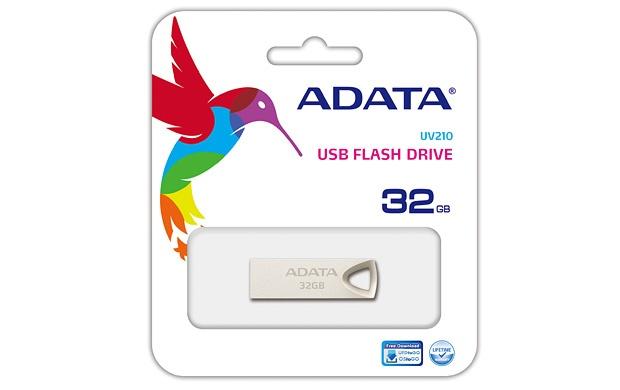 Memoria USB Adata UV210, 32GB, USB 2.0, Dorado Metálico