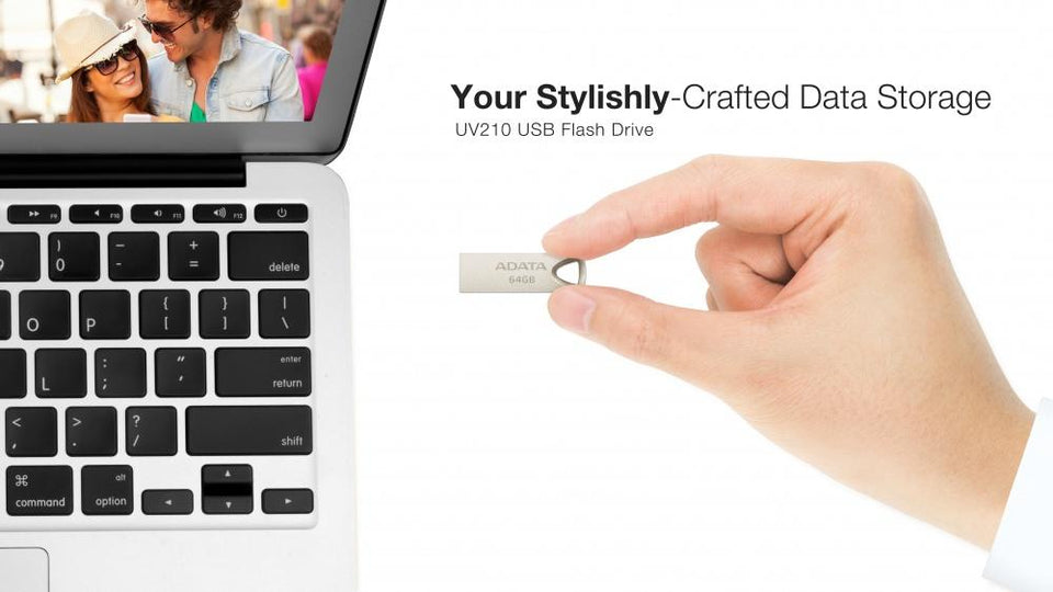 Memoria USB Adata UV210, 64GB, USB 2.0, Dorado Metálico