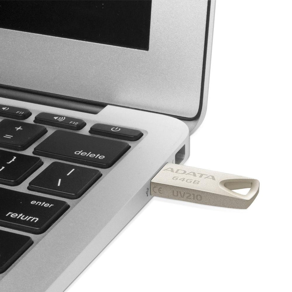 Memoria USB Adata UV210, 64GB, USB 2.0, Dorado Metálico