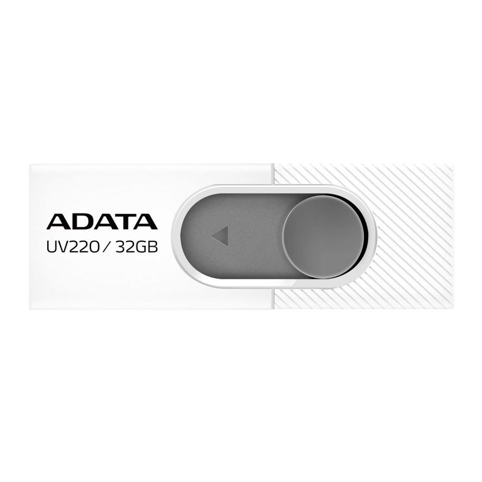 Memoria USB Adata UV220, 32GB, USB 2.0, Gris/Blanco