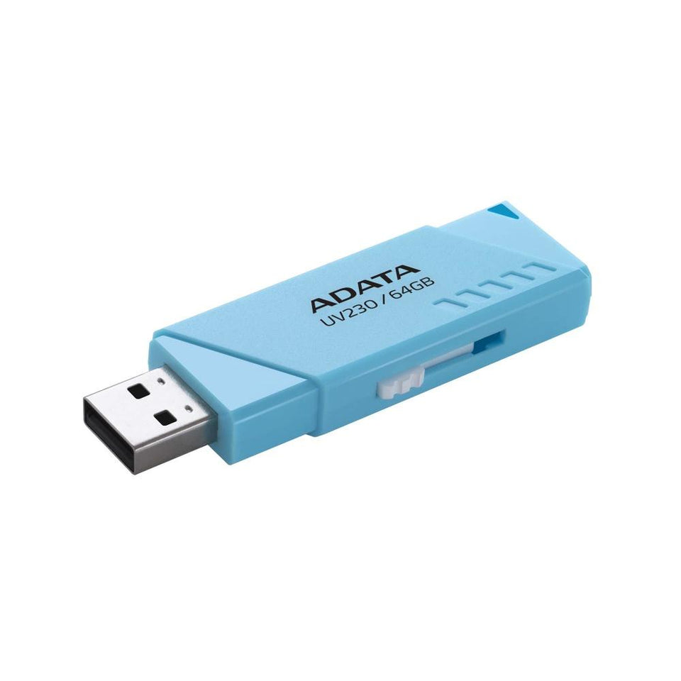Memoria USB Adata UV230, 64GB, USB 2.0, Azul