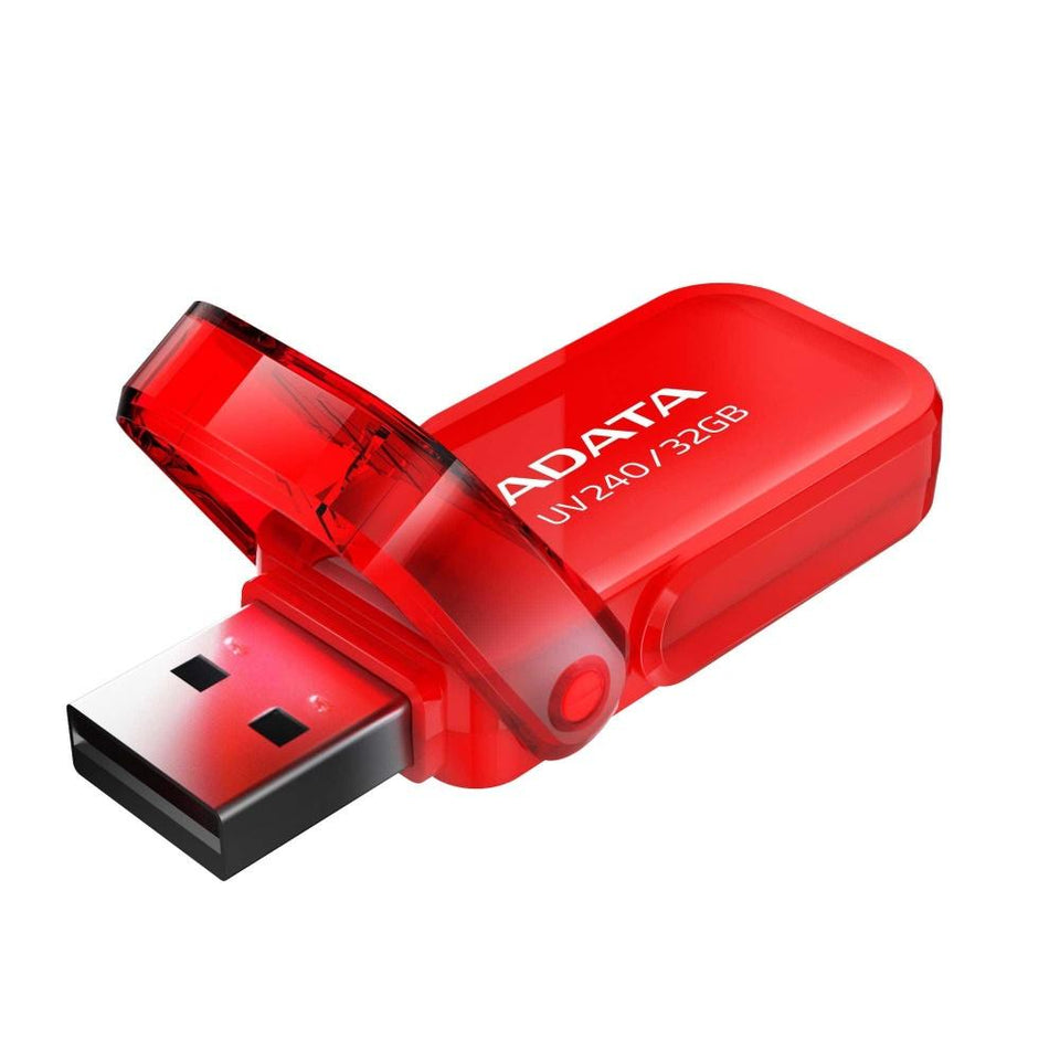 Memoria USB Adata UV240, 32GB, USB 2.0, Rojo