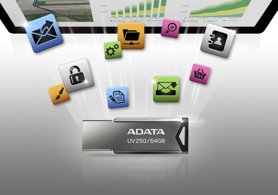 Memoria USB Adata UV250, 16GB, USB 2.0, Plata