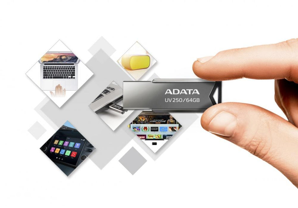 Memoria USB Adata UV250, 16GB, USB 2.0, Plata