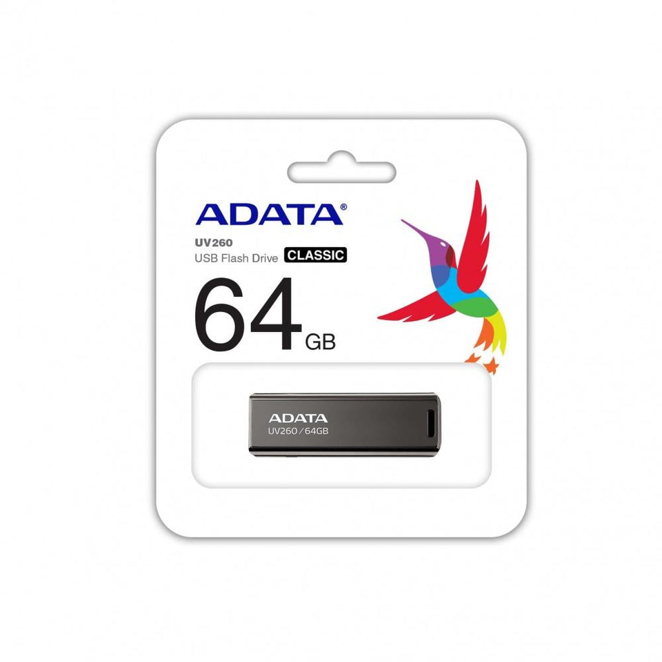 Memoria USB Adata UV260, 64GB, USB 2.0, Negro