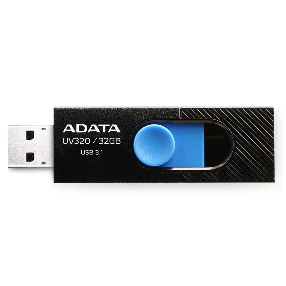 Memoria USB Adata UV320, 32GB, USB 3.1, Negro/Azul