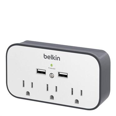 Belkin Supresor de Picos BSV300TTCW, 3 Contactos, 2x USB, 540 Joules