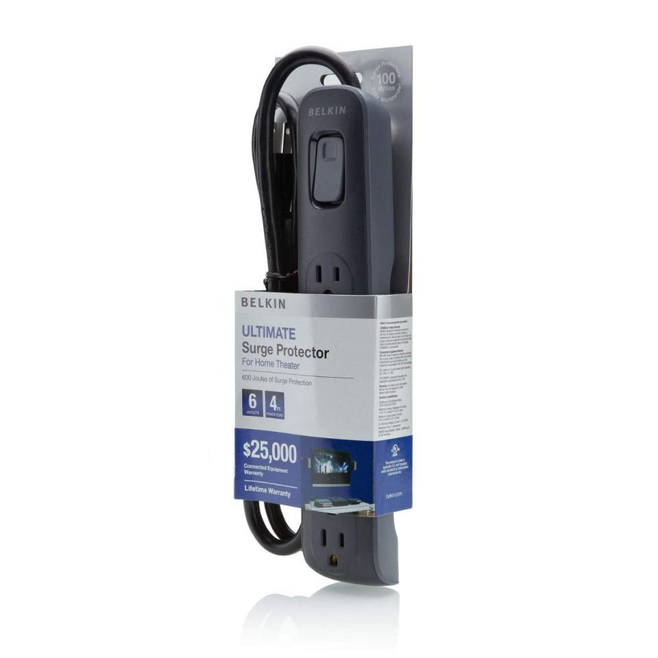 Belkin Supresor de Picos BV106000-04-BLK, 6 Contactos, 630 Joules