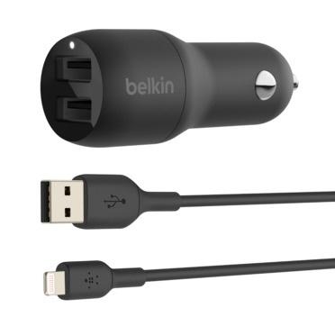 Belkin Cargador para Auto Boost Charge, 24W, 2x USB 2.0, Negro