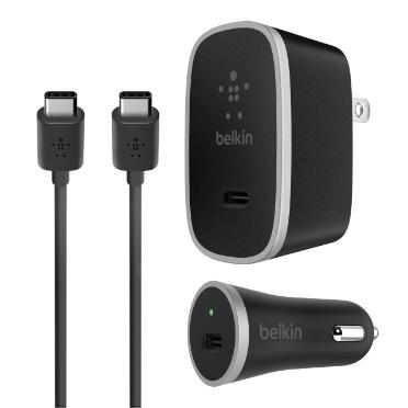 Belkin Kit de Cargadores de Pared y Auto F7U016DQ05-BLK, 15W, Negro/Verde