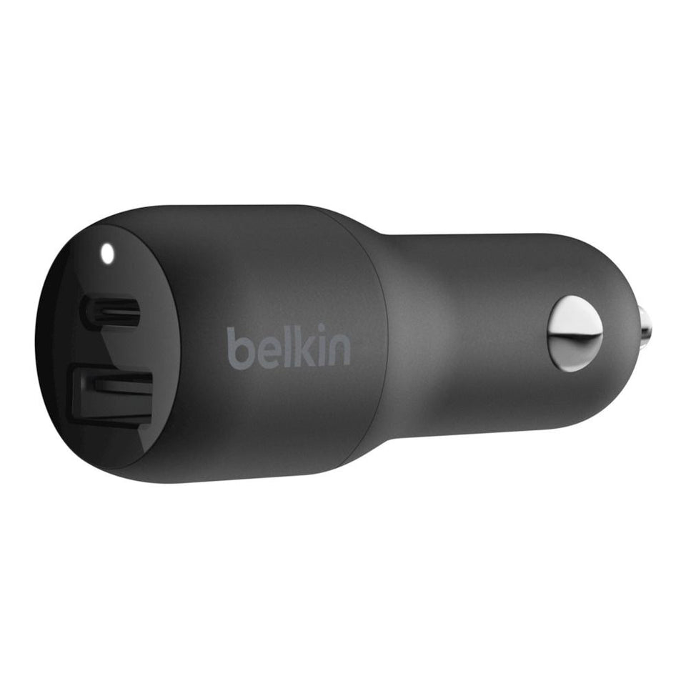 Belkin Cargador para Auto F7U100BTBLK, 1x USB-C, 1x USB-A, Negro